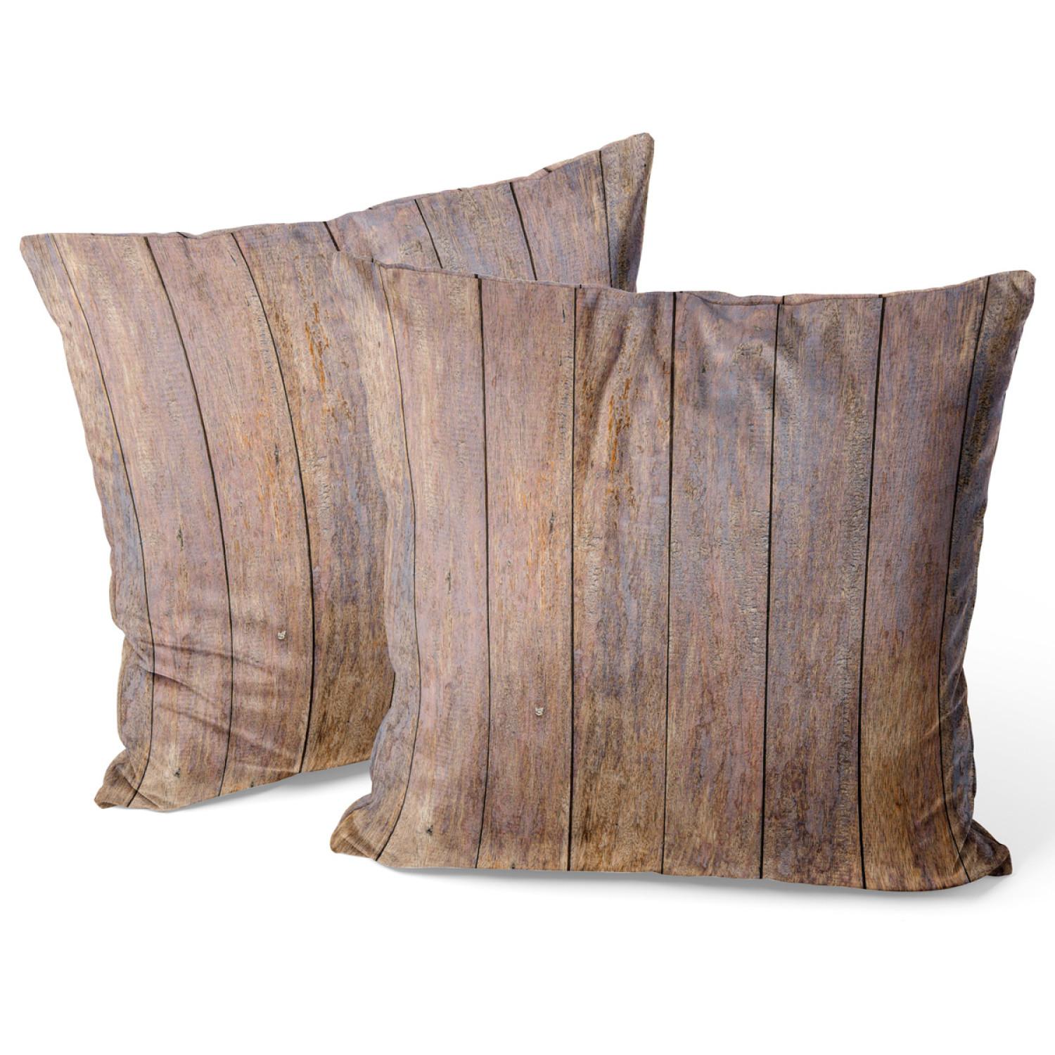 Decorative Velor Pillow Exotic wood - pattern imitating plank texture