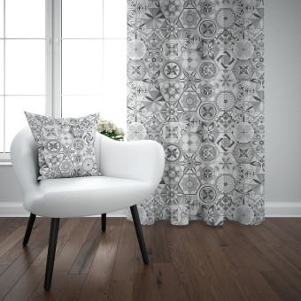Decorative Curtain Oriental hexagons - a motif inspired by patchwork ceramics