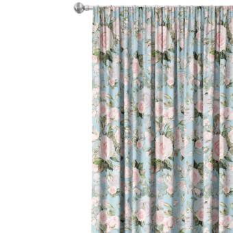 Decorative Curtain Elusive painting - roses in cottagecore style on blue background