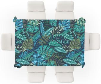 Tablecloth Monstera in blue glow - plant motif with exotic leaves