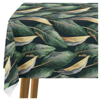Tablecloth Gold-green leaves - a floral pattern