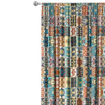 Decorative Curtain Spanish arabesque - a motif inspired by patchwork-style ceramics