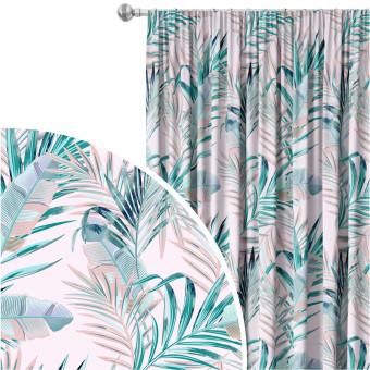Decorative Curtain Leaves - composition in shades of green and purple