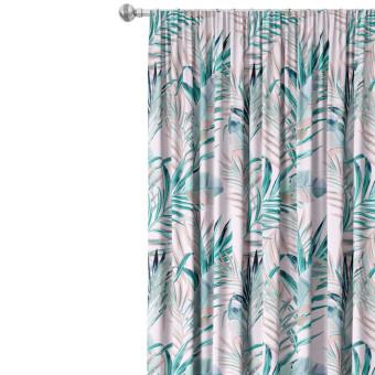 Decorative Curtain Leaves - composition in shades of green and purple