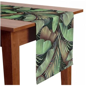 Table Runner The face of leaves - a green-brown composition inspired by nature