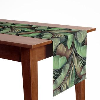 Table Runner The face of leaves - a green-brown composition inspired by nature