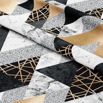 Decorative Curtain Elegenat geometry - a minimalist design with imitation marble and gold