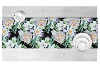 Table Runner Nenufars and Peonies - elegant, vinatge style floral composition