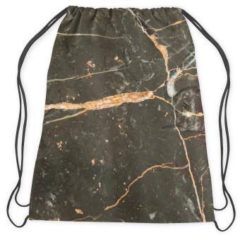 Backpack Liquid marble - a graphite pattern imitating stone with golden streaks