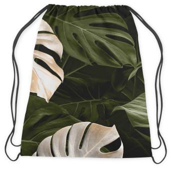 Backpack Faces of the monstera - composition with rich detail of egoztic plants