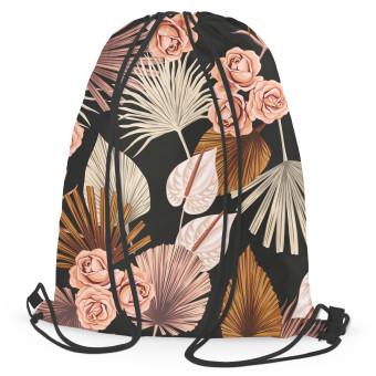 Backpack Elegant bouquet - red flowers and foliage in white and brown