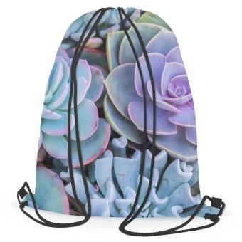 Backpack Blue succulents - a floral composition with rich detailing