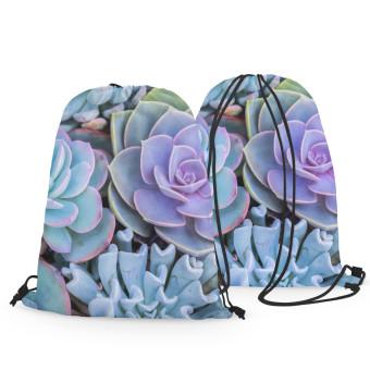 Backpack Blue succulents - a floral composition with rich detailing