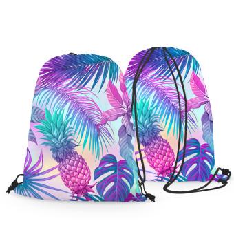 Backpack Piña colada - neon graphic pattern with tropical flora