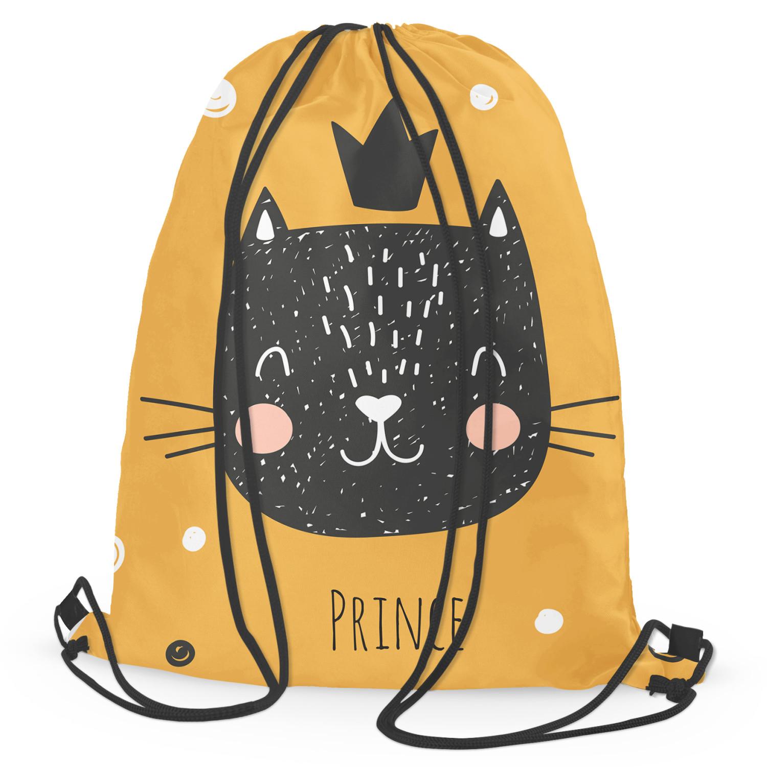 Backpack Cat prince - composition with elements in shades of white and black