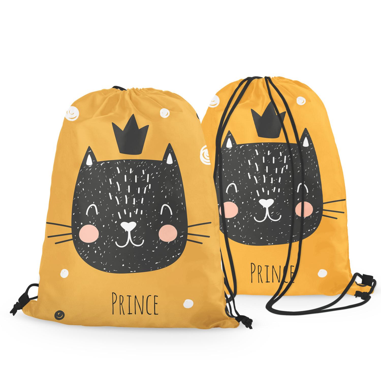Backpack Cat prince - composition with elements in shades of white and black
