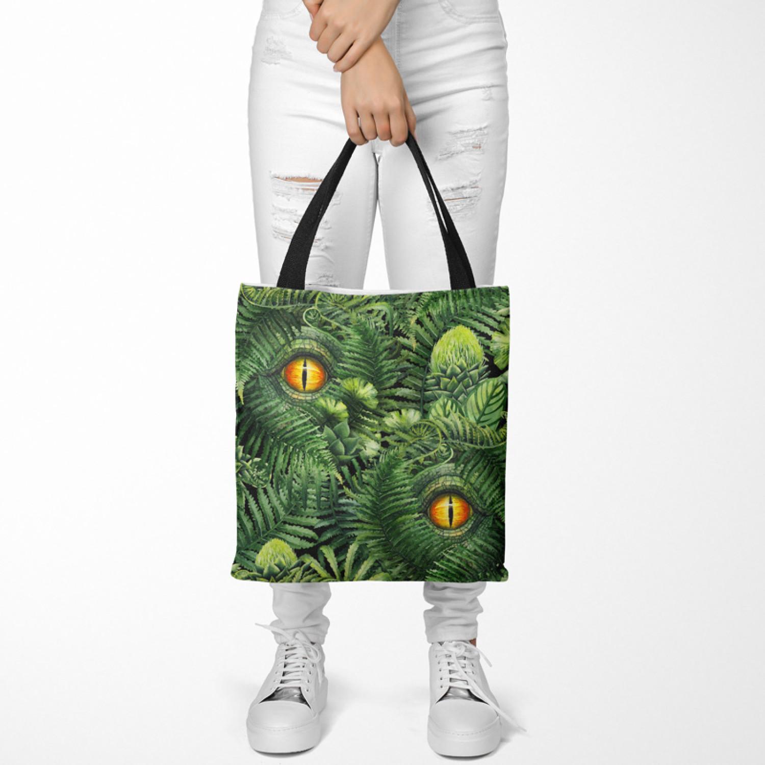 Shopping Bag Wild eye in the midst of greenery - floral motif with fern leaves