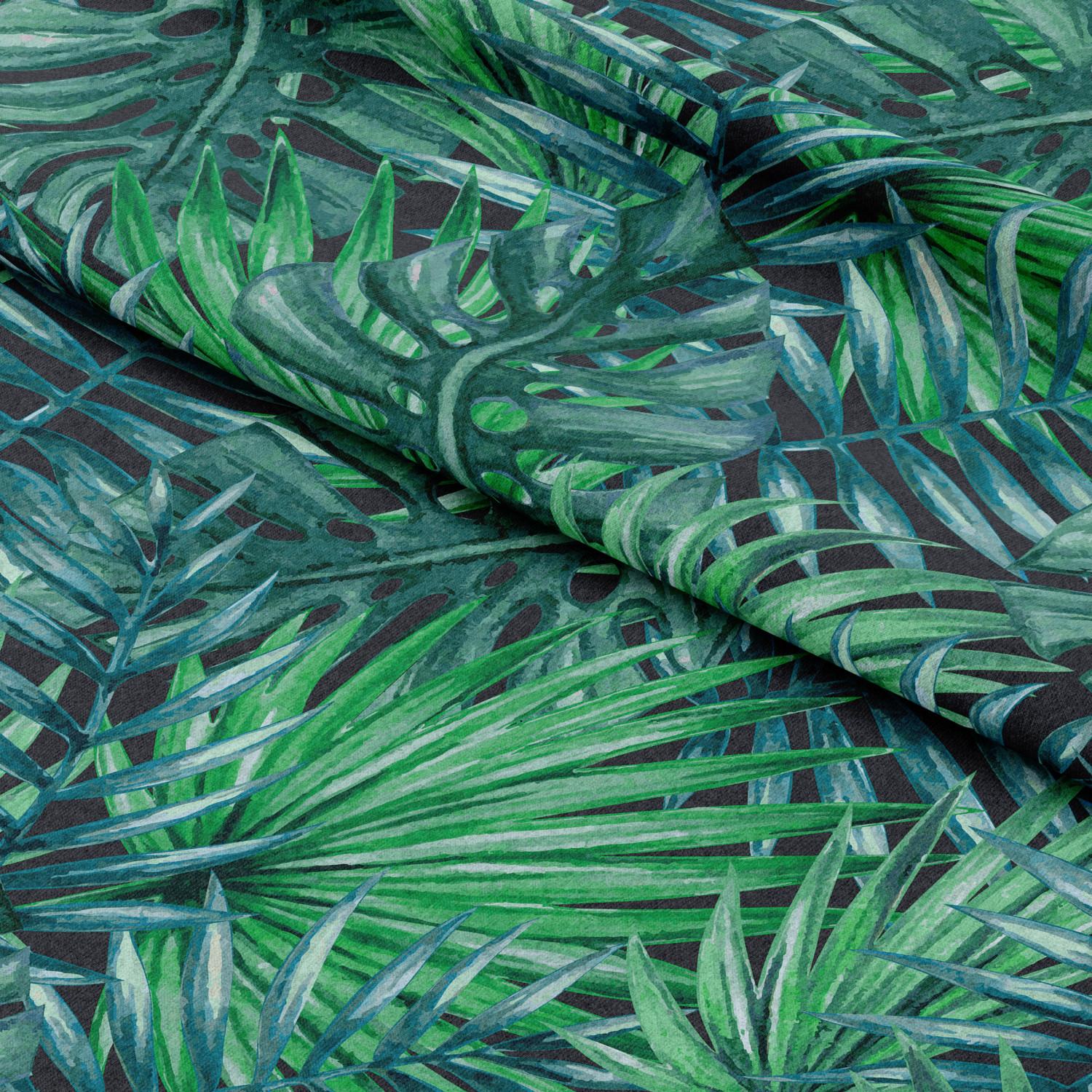 Decorative Curtain Palms and leaves - botanical composition, monstera in shades of green