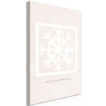 Canvas Happy Time - Geometric Snowflake and White Lettering