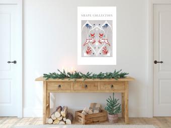 Poster Festive Shapes - Jumping Deer and Blue Holly