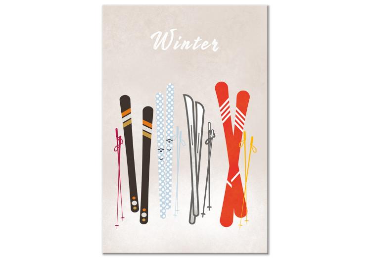 Canvas Print Winter Madness - Graphics With Models of Skis