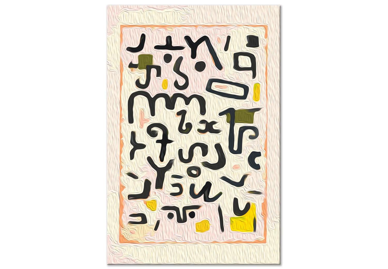 Paint by Number Kit Paul Klee, Gesetz - Alphabet, Mysterious Letters on a Cream Background