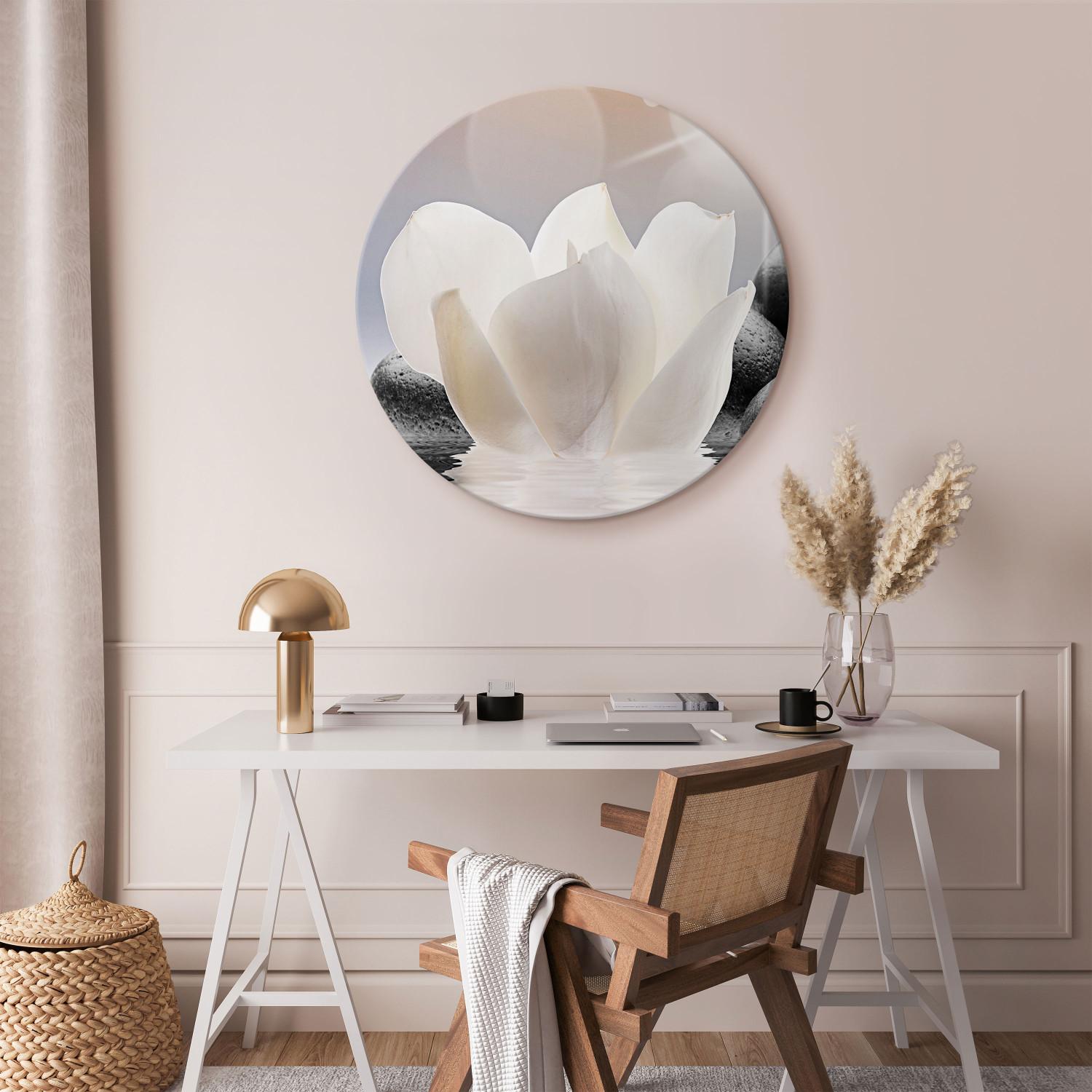 Round Canvas Flowers on the Water - Abstract Three-Dimensional Graphics