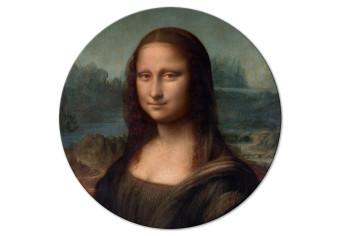 Round Canvas Leonardo Da Vinci - Gioconda - Painted Portrait of the Mona Lisa