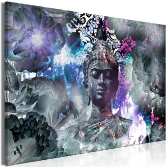 Canvas Buddha Amidst Flowers (1-piece) - colorful Zen-style abstraction
