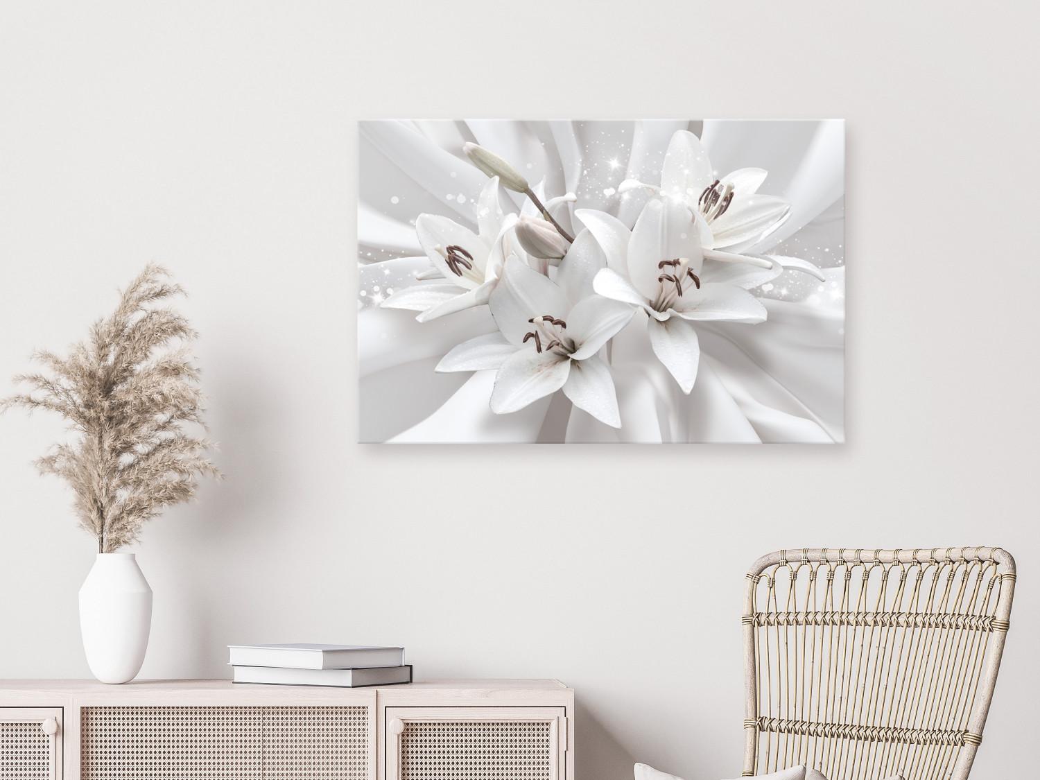 Canvas Lilies (1-piece) - white flowers arranged on a light decorative background