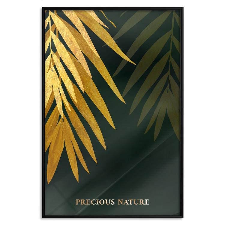 Poster Exotic Nature - Tropical Plants on a Dark Green Background