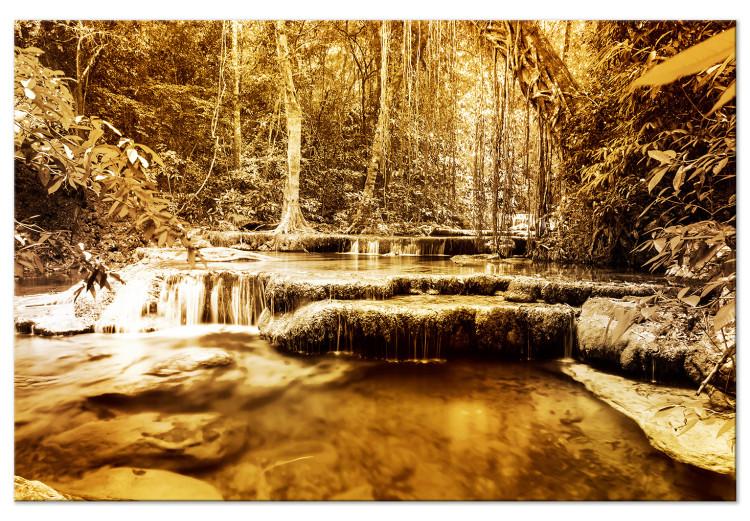Large Canvas Print Waterfall in Sepia [Large Format]
