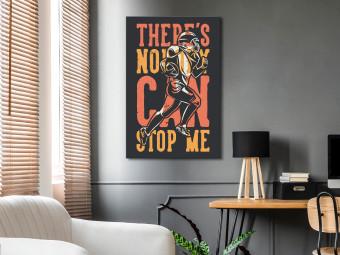 Canvas Footballer (1-piece) Vertical - man and English captions