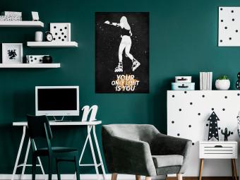 Poster Teenager on Roller Skates - Girl With Roller Skates and Motivational Slogan