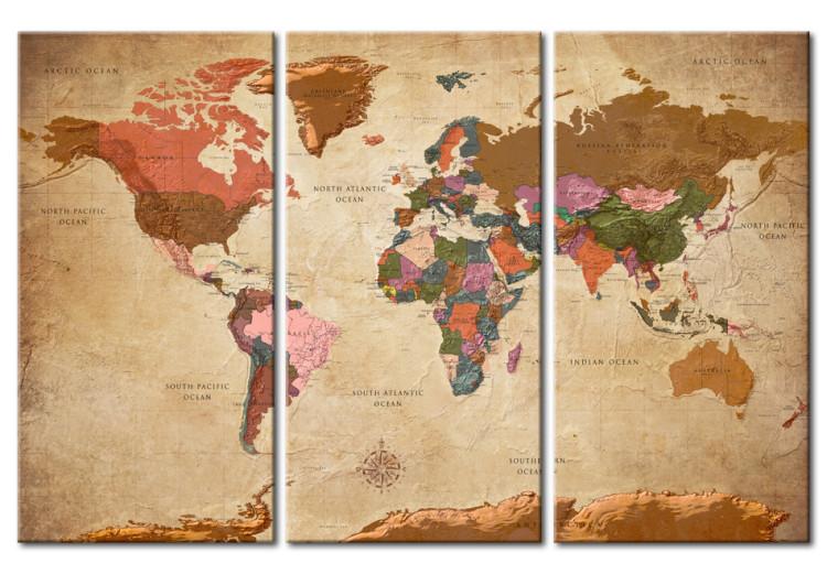 Canvas Print Maps: Brown Elegance
