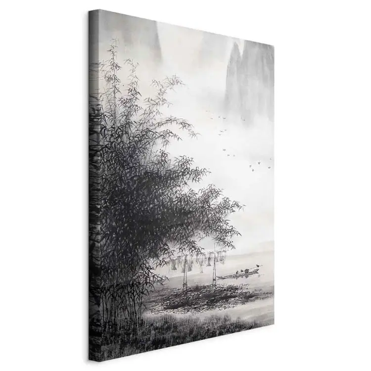 Chinese Painting - Traditional Landscape Painted With Black Ink