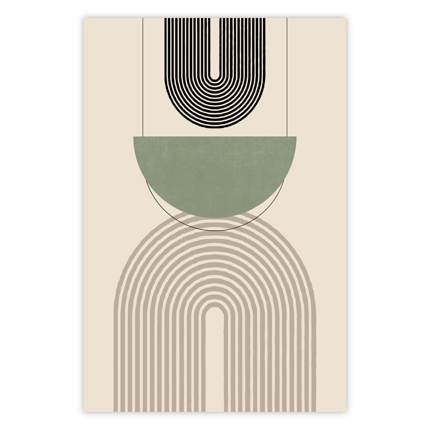 Poster Abstraction - Geometric Forms - Black, Brown and Green