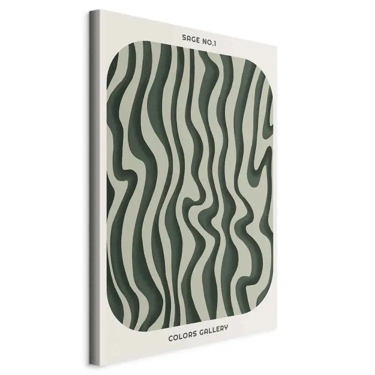 Green Stripes - Wavy Irregular Shapes With a Signature