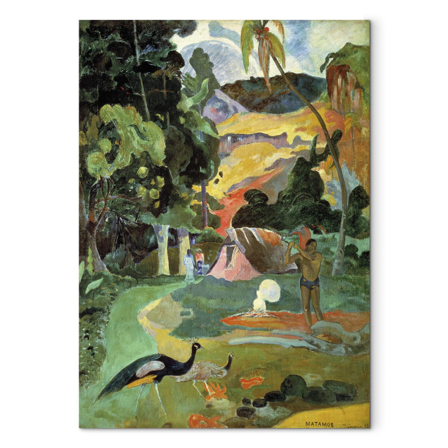 Canvas Landscape with Peacocks