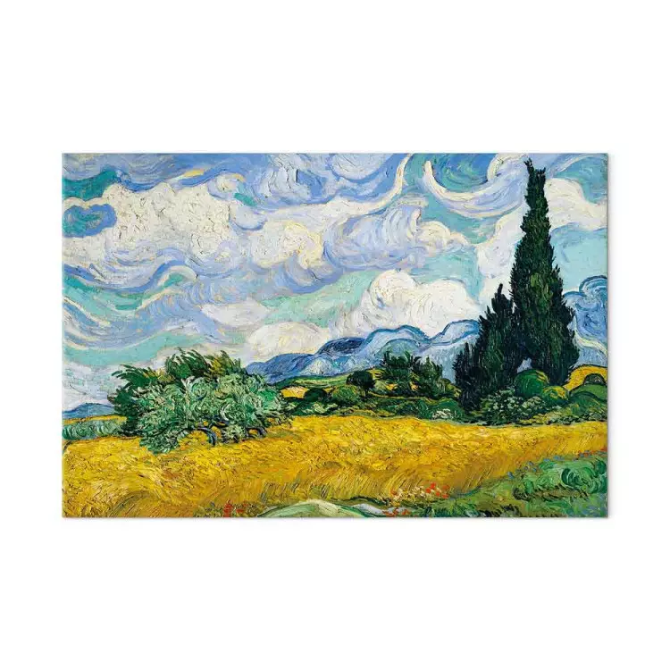 Wheat Field With Cypresses