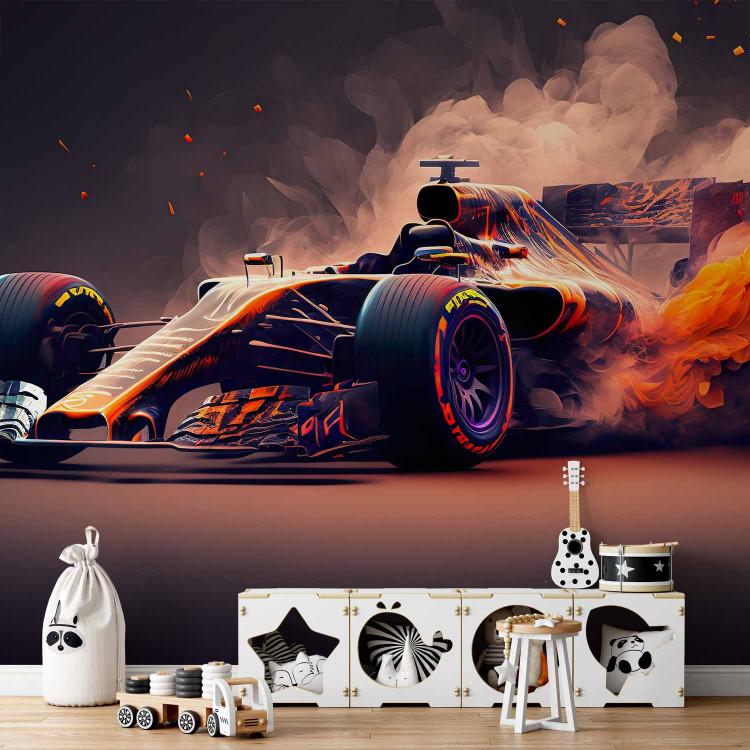 Fiery Racer - A Flaming Formula 1 Car Inspired by Video Games