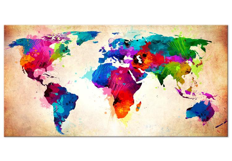Large Canvas Print Painted World Map II [Large Format]