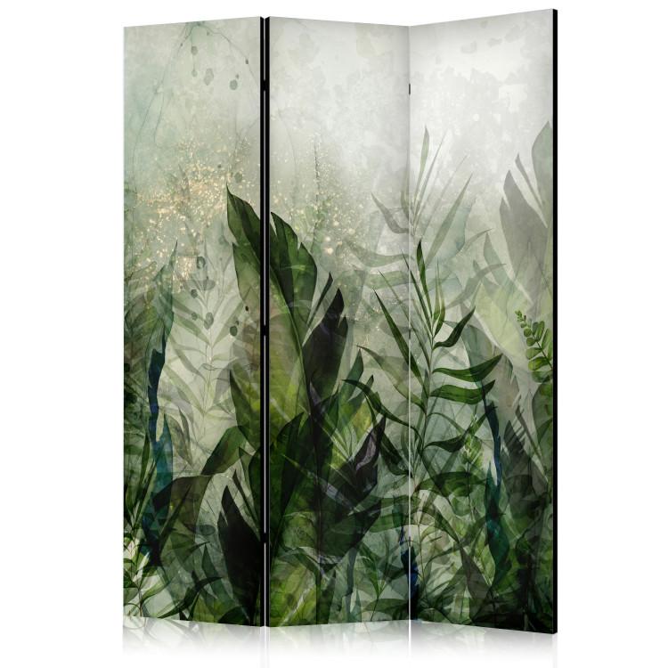 Room Divider In the Morning Dew - A Landscape of Leaves on a Green Background [Room Dividers]