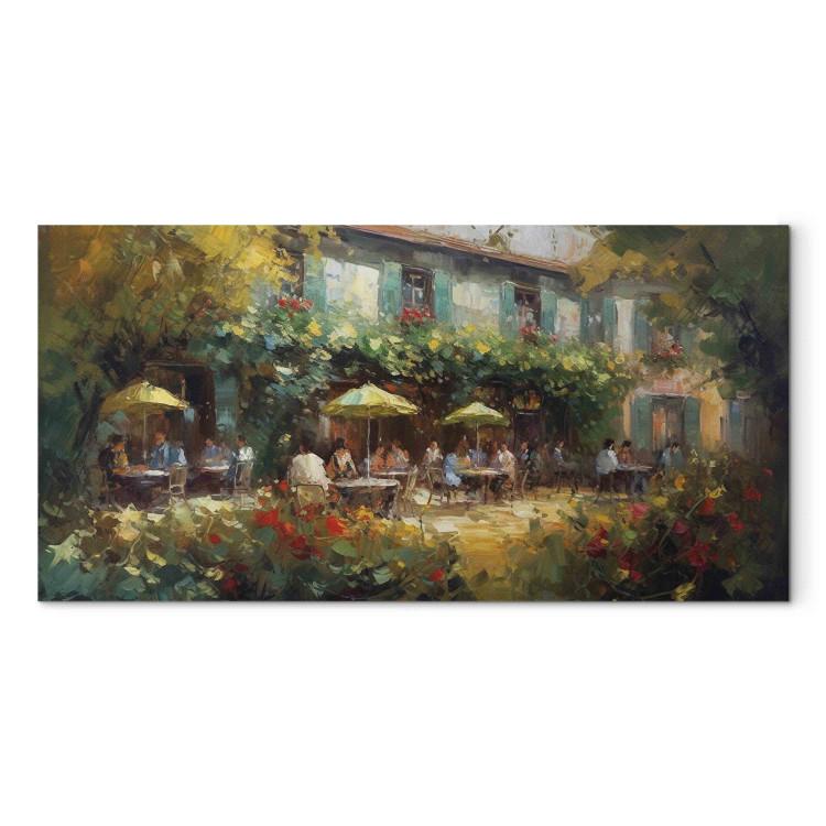 Cafe in Summer - A Painting Composition Inspired by the Style of Claude Monet