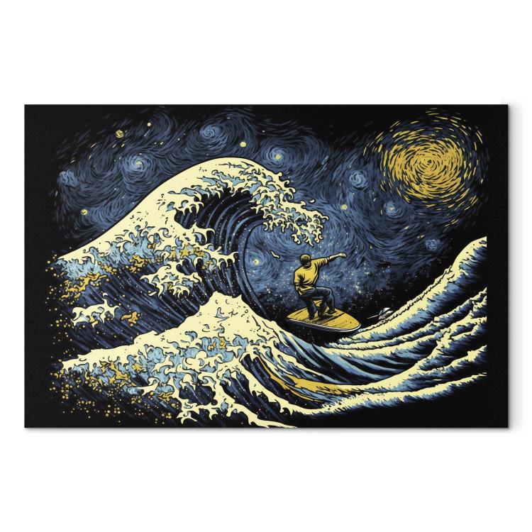 Surfer on a Wave - Impressionistic Image Generated by AI