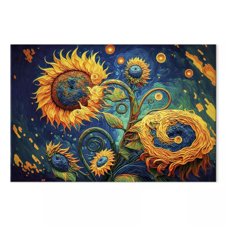 Sunflowers Against the Night Sky - Composition Generated by AI