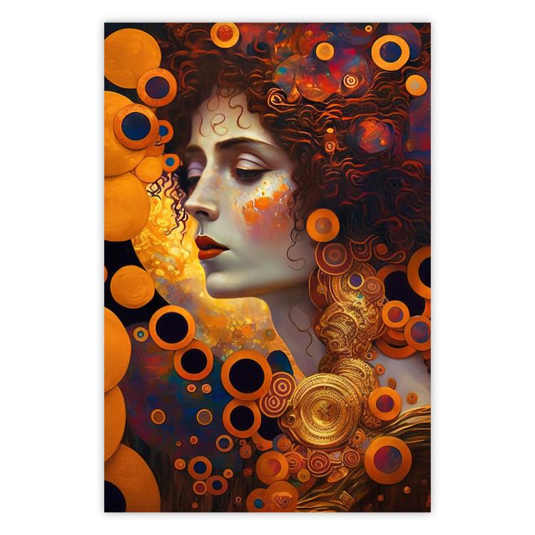 A Pensive Woman - A Portrait Inspired by the Works of Gustav Klimt