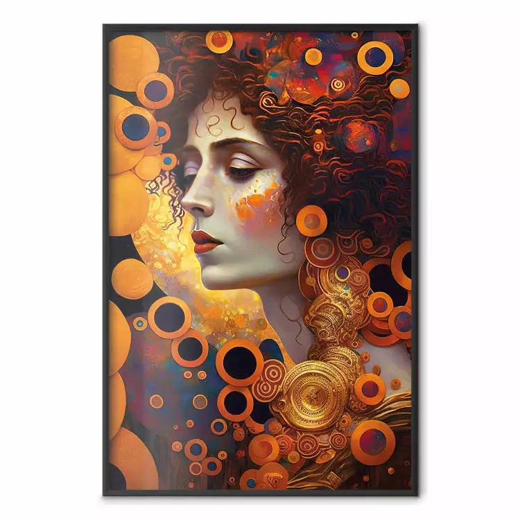 A Pensive Woman - A Portrait Inspired by the Works of Gustav Klimt