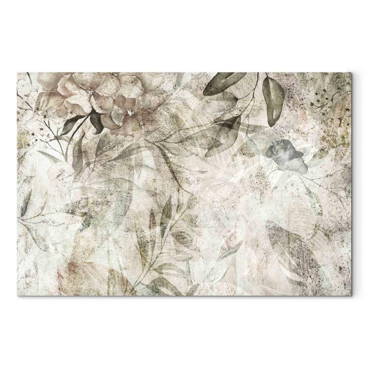 Large Canvas Print Beautiful Background - A Flower Motif on an Old Surface in Patina Colors [Large Format]