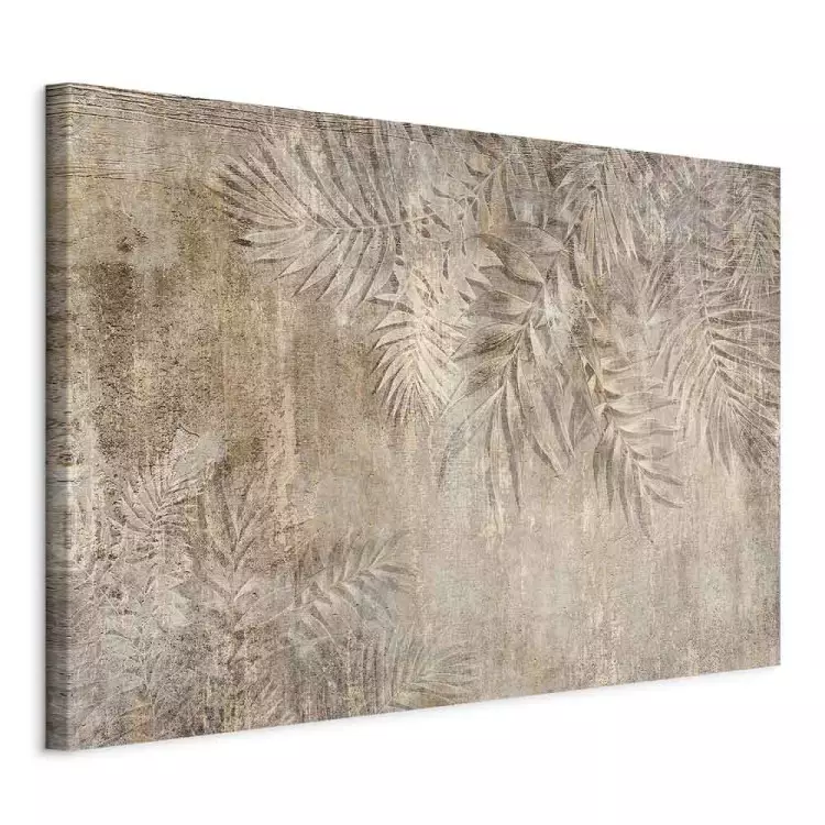 Sketch of Palm Leaves - Beige Composition With a Plant Motif